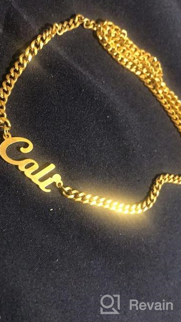 img 1 attached to Personalized 925 Sterling Silver Name Necklace with Gold Plating for Mothers, Women, and Girls by Infinite Memories review by Jamie Studebaker