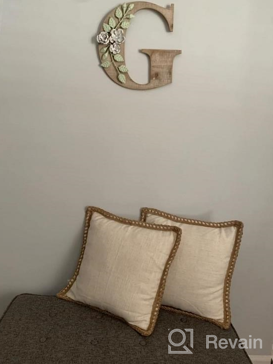 img 1 attached to Phantoscope Pack Of 2 Farmhouse Decorative Throw Pillow Covers Burlap Linen Trimmed Tailored Edges Beige 20 X 20 Inches, 50 X 50 Cm review by Durward Carlson