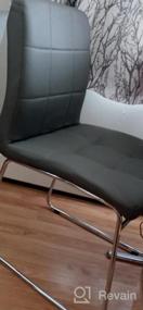 img 6 attached to Набор из 4 современных обеденных стульев Bacyion с мягкой подушкой из искусственной кожи, хромированными ножками салазок для кухни и дома (черный)