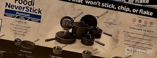 img 1 attached to Ninja C39500 Foodi NeverStick 10-Piece Hard-Anodized Nonstick Cookware Set, Oven Safe To 500°F, Slate Grey review by Mysocalled Gaultier