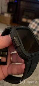 img 5 attached to Защитный чехол AmBand Sport Series с ремешком, совместимый с Apple Watch 8/7 45 мм, прочный чехол для мужчин, совместимый с IWatch 6/SE/5/4/3 42/44/45 мм черного цвета