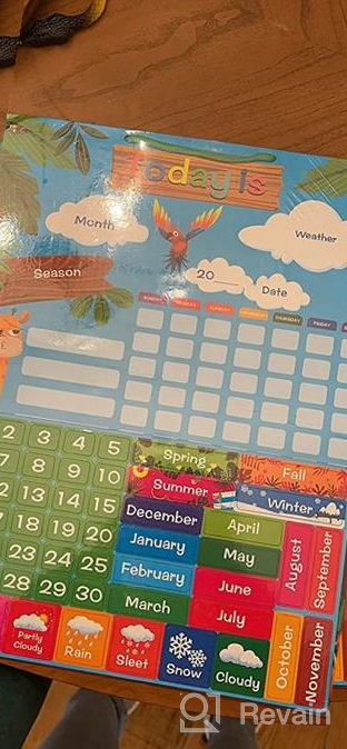 img 1 attached to Magnetic Learning Calendar With Weather Station 55 PCS (15” X 12” Wall Mountings Ready) review by Luis Estrella