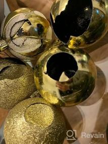img 4 attached to Набор 76-каратных золотых небьющихся елочных украшений - рождественские декоративные подвесные шары