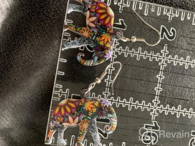 img 1 attached to BONSNY Acrylic Africa Jungle Elephant Statement 🐘 Earrings: Exquisite Jewelry Charms for Women & Kids review by Melissa Harper