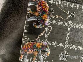 img 6 attached to BONSNY Acrylic Africa Jungle Elephant Statement 🐘 Earrings: Exquisite Jewelry Charms for Women & Kids