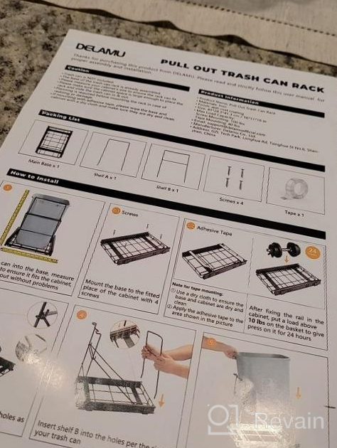 img 1 attached to Under Cabinet Pull Out Trash Can, No Drill Under Sink Garbage Can With Adjustable Kit, Kitchen Counter Waste Bin Sliding Drawer Without Trash Can. review by Andy Kucrud