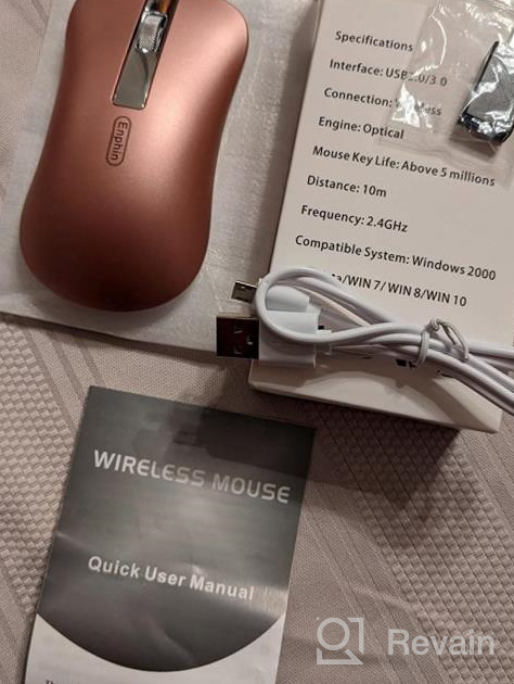 img 1 attached to 🖱️ Uiosmuph G9: Slim Silent 2.4G Wireless Rechargeable Mouse for Laptop, PC & MacBook - Grey review by Jonathan Davenport