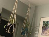 img 1 attached to Macrame Plant Hanger With Beads And 2 Hooks - Hanging Planter Holder For Indoor And Outdoor Home Decor, No Tassel Design, 35 Inch Length, Black - POTEY 610106 review by Justin Heynoski