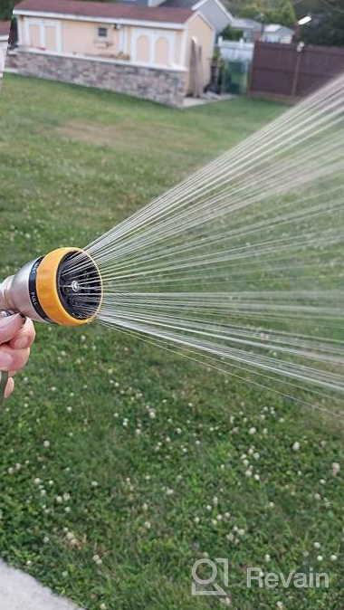 img 1 attached to Upgrade Your Garden Game With FANHAO Heavy Duty Metal Hose Nozzle - 7 Spray Patterns For Perfect Garden Watering, Car Washing, And Pet Showering review by Richard Gaines