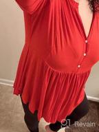 img 1 attached to Flowy And Feminine: Plus-Size Henley Tunic Tops For Women By Allegrace review by Lauren Jackson