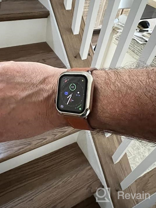 img 1 attached to Upgrade Your Apple Watch With Genuine Leather Strap - KYISGOS Compatible With IWatch Band In Retro Camel Brown/Black, Fits 41Mm/40Mm/38Mm Sizes review by Peter Leblanc