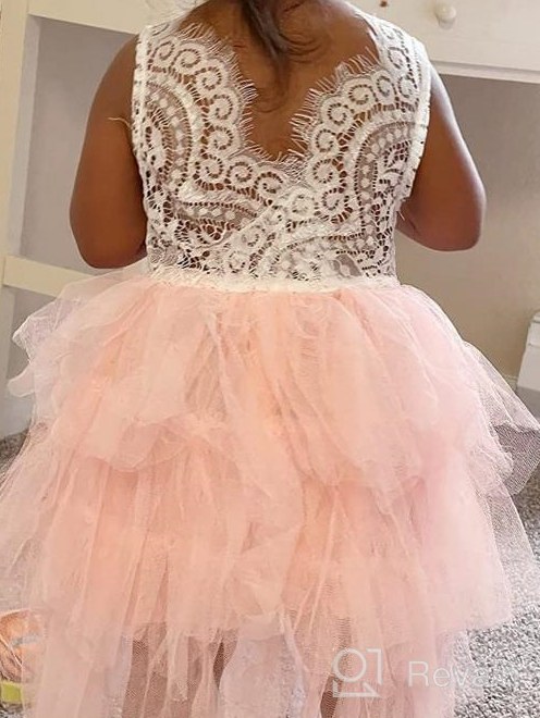 img 1 attached to Stunning Backless Princess Tutu Dress with Lace Flowers for Little Girls - Perfect for Weddings, Bridesmaids, and Formal Occasions review by Brad Davis