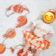 img 1 attached to Adorable 3PCS Halloween Outfit For Baby Girls - Pumpkin Letters T-Shirt, Plaid Shorts & Headband! review by Paul Letho