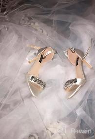 img 6 attached to Women'S Rhinestone Bow Knot Sandals - LISHAN Clear Strappy Chunky Block 4In Heels