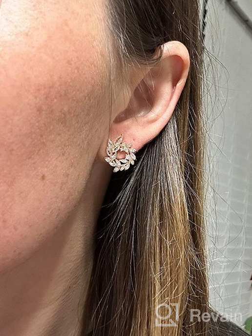 img 1 attached to 💎 CZ Cluster Earrings: Stunning Marquis-Cut Cubic Zirconia Bridal Studs for Wedding, Banquets, and Fashion Accessories review by Jessica Williams