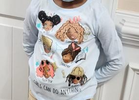 img 4 attached to 👧 Adorable Girls' Long Sleeve Graphic T-Shirt 2-Pack by The Children's Place