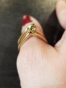 img 5 attached to Женские позолоченные обручальные кольца из нержавеющей стали - Эффектные модные кольца Jinbaoying для девочек