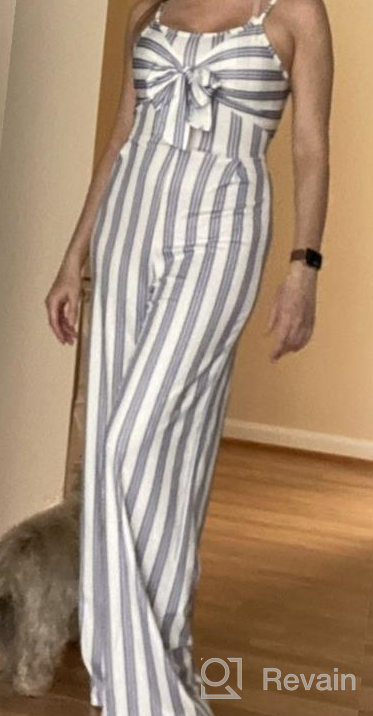 img 1 attached to Women'S Sexy Striped Jumpsuit With Tie Bowknot - SheKiss Summer Rompers review by Rob Marsh