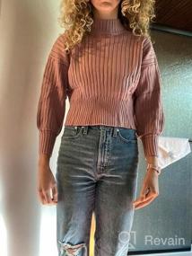 img 5 attached to ZAFUL Ribbed Knit Mock Neck Crop Sweater For Women With Long Sleeves