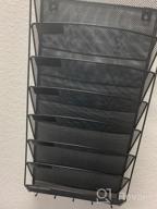 img 1 attached to Samstar 8 Pocket Mesh Wall File Organizer For Efficient Paper And Magazine Storage, Black review by Smooth May
