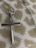 img 1 attached to HZMAN Baseball Bat Cross Necklace - Stainless Steel 🔨 Pendant for Baseball Fans, Available in Large and Small Sizes review by Patrick Keita