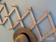 img 1 attached to Organize In Style With WEBI'S Expandable Wooden Accordion Wall Hanger: 20 Peg Hooks For Hats, Coats, And More In Rustic Brown review by Heather Wilkinson