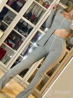 img 1 attached to XLLAIS Women'S Ribbed Asymmetric Crop Top Flare Pants Sets Outfits Tracksuit review by Anthony Woolley