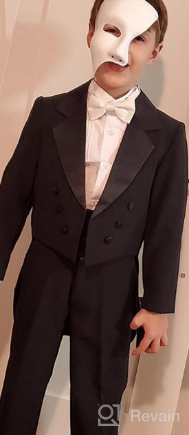 img 1 attached to Classic Boys Black Tuxedo Outfit Set with Tail for Special Occasions review by David Jenkins