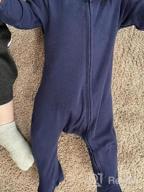 img 1 attached to Aablexema Cotton Footie Pajamas with Mitten Cuffs - Unisex Newborn Infant 2-Way Zipper Footed Onesies review by Yung Cypher