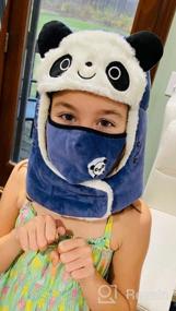 img 5 attached to ❄️ Оставайтесь теплыми в стиле: Картонные шапки для мальчиков и девочек с ветрозащитным термофлисом и защитой лица с ушным клапаном.