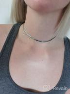 img 1 attached to PROSTEEL Herringbone Choker Necklace for Women - Stainless Steel/Sterling Silver Chain in Multiple Tones with Adjustable Length and Gift Box review by Mohamed Greene