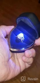 img 7 attached to Коробка для колец GBYAN со светодиодной подсветкой для предложения, помолвки, свадебной церемонии Коробка для ювелирных изделий в форме сердца