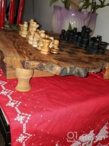 img 8 attached to BeldiNest Набор шахмат из оливкового дерева Деревянная шахматная доска Деревенский стиль