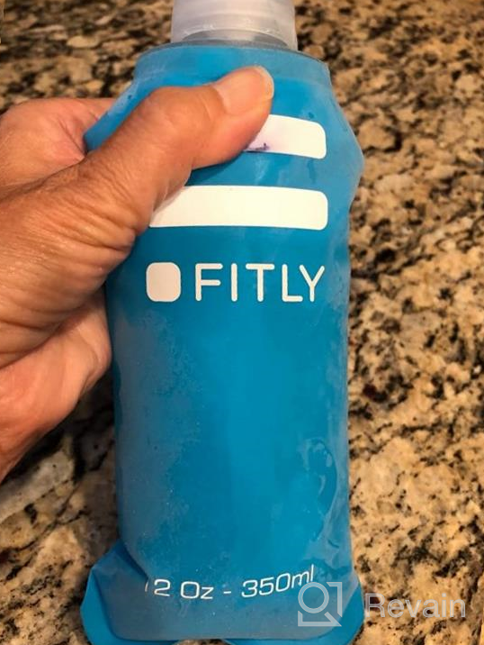 img 1 attached to FITLY Soft Flask - 12 Oz (350 Ml) - Shrink As You Drink Soft Water Bottle For Hydration Pack - Folding Water Bottle Ideal For Running, Hiking, Cycling, Climbing & Rigorous Activity (FLASK350) review by Pradeep Dhimal