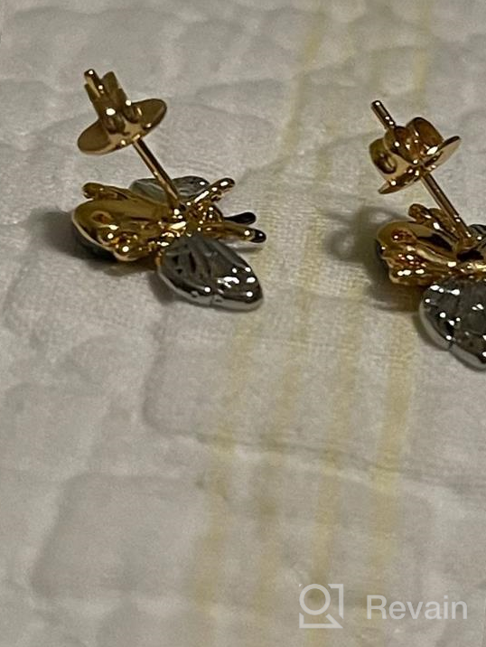 img 1 attached to Barzel 18K Gold Plated Enamel Bumble Bee Stud Earrings with Shimmering Finish review by Prince Aguirre