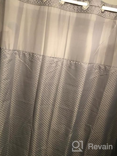 img 1 attached to Lagute SnapHook Hook Free Shower Curtain With Snap-In Liner & See Through Top Window Hotel Grade, Machine Washable 71Wx74L, White review by Enoch Sahay