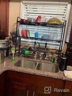 img 1 attached to 2-Tier Stainless Steel Over The Sink Dish Drying Rack W/ Utensil Holder - HOWDIA Kitchen Counter Drainer review by Randy Basque