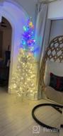 img 1 attached to 7.5Ft Prelit Pencil Christmas Tree - Warm White & Multi-Color Lights, Foldable Metal Stand, Alpine Slim Holiday Decoration For Xmas Home/Office/Party review by Jeffrey Dunn