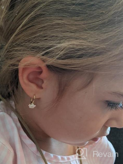 img 1 attached to Little Miss Twin Stars Flower Leverback Earrings - Hypoallergenic 🌸 & Nickel Free for Sensitive Ears, 14k Gold Plated Kids Earrings review by Richard Gaines