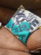 img 1 attached to Mint Green Throw Pillow Covers For Couch Decorative 4 Pack Double Sided Printed Rose Flower Cotton Linen Square Cushion Cases 18X18 Patio Outdoor Car Bedroom Living Room Modern Home Decor review by Ebony Smith