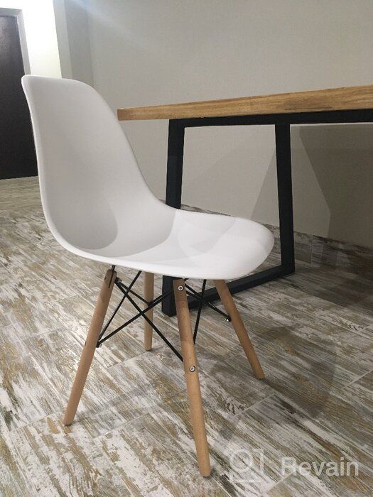 img 2 attached to 🪑 White Eames DSW Solid Wood/Metal Chair Stool Group review by Ada Banas ᠌