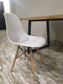 img 12 attached to 🪑 White Eames DSW Solid Wood/Metal Chair Stool Group