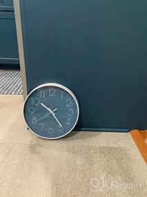 img 7 attached to Стильные и тихие 12-дюймовые настенные часы - идеально подходят для офиса, класса и домашнего декора - работают на батарейках, без шума - настенные часы Jomparis Black Quartz.