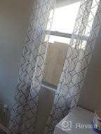 img 1 attached to MIUCO White Sheer Embroidery Trellis Design Grommet Curtains 95" Long For French Doors - 2 Panels (2 X 37" Wide) review by Fredo Zhan