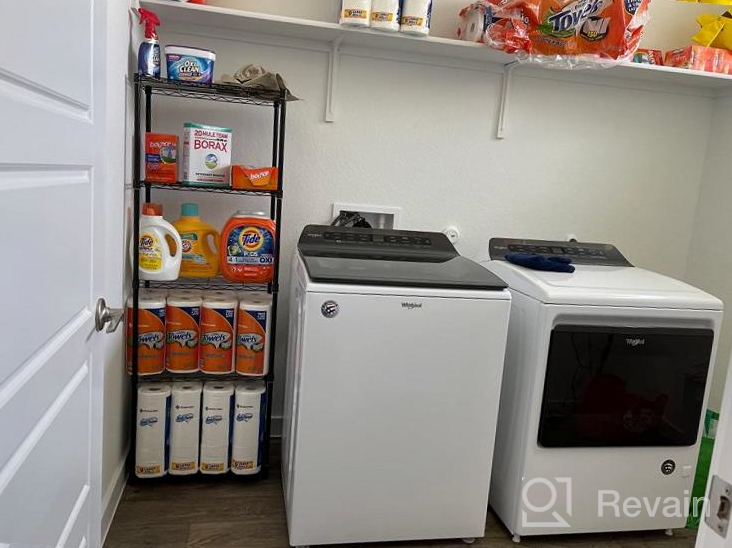 img 1 attached to Maximize Your Space With HOMEFORT 6-Tier Wire Shelving: Perfect Organizer For Pantry, Closet, Kitchen And Laundry Room (Black) review by Cedric Ford