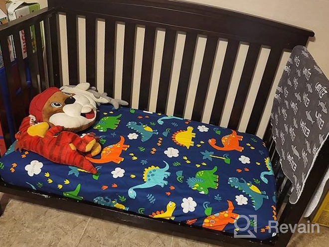 img 1 attached to UOMNY Soft 100% Cotton Fitted Crib Sheet For Standard Crib And Toddler Mattresses - Safari Animal Jungle Theme Nursery Bedding For Boys And Girls - 1 Pack Toddler Sheet review by Aries Reed