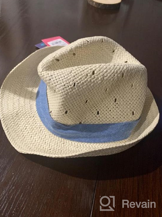 img 1 attached to 👒 LLmoway Kids Summer Straw Hat for Baby Toddler Boys - Fedora Beach Sun Hat - Infant Accessories review by Eric Rose