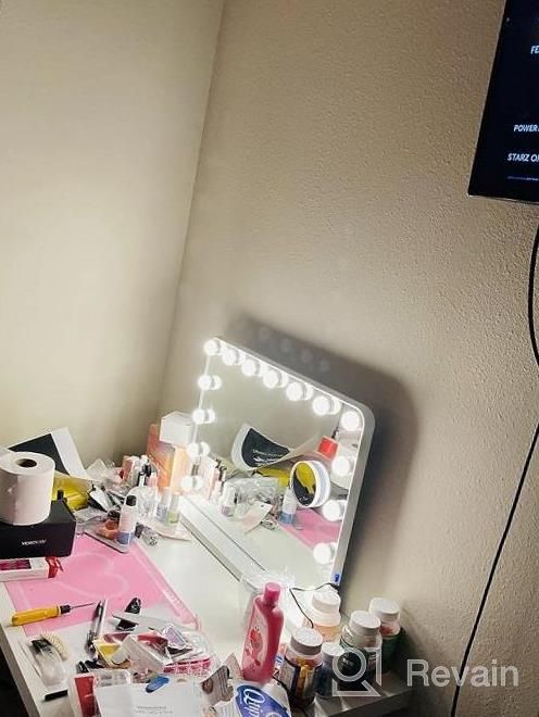 img 1 attached to Get Red-Carpet Ready: Keonjinn Gold Hollywood Vanity Mirror With 15 LED Lights, 3 Color Modes And USB Charging Port review by Victoria Flores