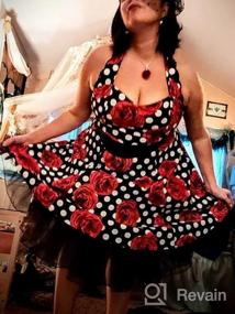 img 5 attached to 👗 Oten Vintage Polka Dot Halter Dress for Women - 1950s Floral Spring Retro Rockabilly Cocktail Swing Tea Dresses