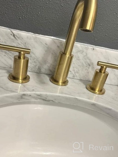 img 1 attached to Matte White Bathroom Faucet With 2 Handles, 360° Swivel Spout, And Metal Overflow Pop-Up Drain - 8 Inch Widespread Vanity Faucet Made Of Brass, By TRUSTMI review by Jeff Langford